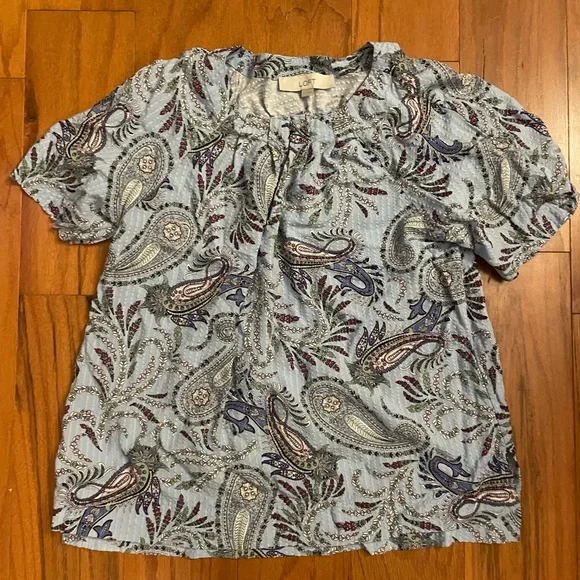 LOFT Paisley Seersucker Top Women’s Size Medium - Picture 4 of 4